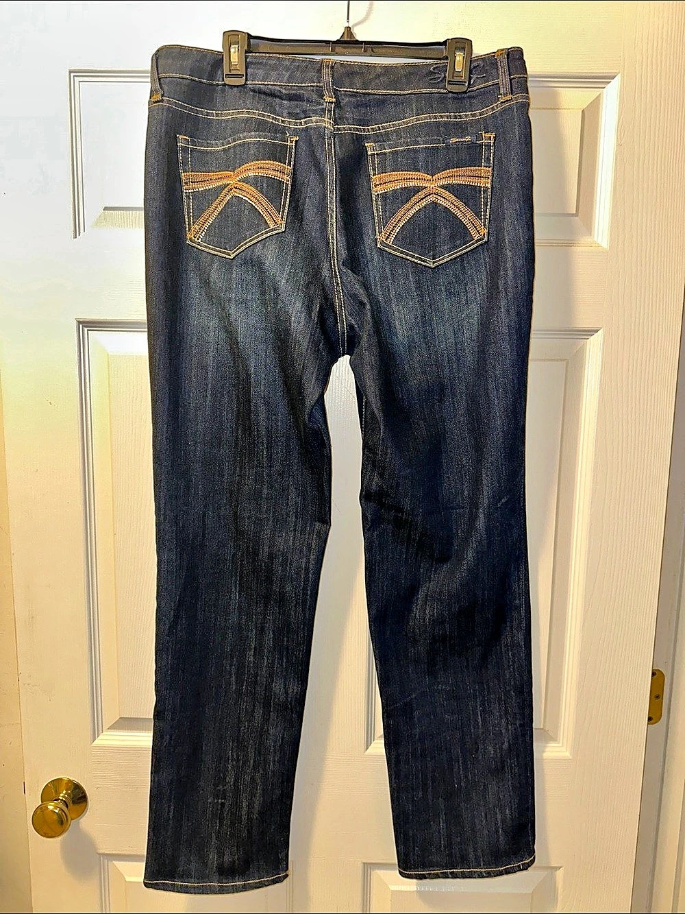 Women’s Seven7 Straight Leg Embellished Pocket Premium Denim Jeans - Size 14